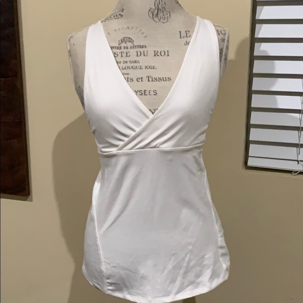White racer back tank top